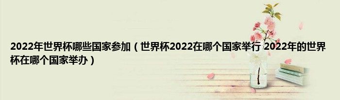 2022年世界杯哪些国家参加（世界杯2022在哪个国家举行 2022年的世界杯在